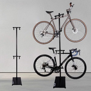 Support de rangement <span class=keywords><strong>suspendu</strong></span> pour vélos d'intérieur, double tête de suspension réglable, support de stationnement <span class=keywords><strong>suspendu</strong></span> pour deux vélos, argent - Product Image 1