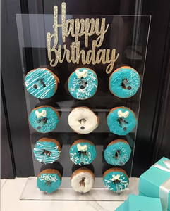 Acrílico Donut Pared <span class=keywords><strong>Soporte</strong></span> de exhibición en la mesa de cristal claro hecho a mano porta Donut - Product Image 1