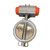Vanne papillon pneumatique XNFM D671X en acier inoxydable, avec siège trempé résistant à l'abrasion et étanche à la poussière pour poudres et eaux à haute pression