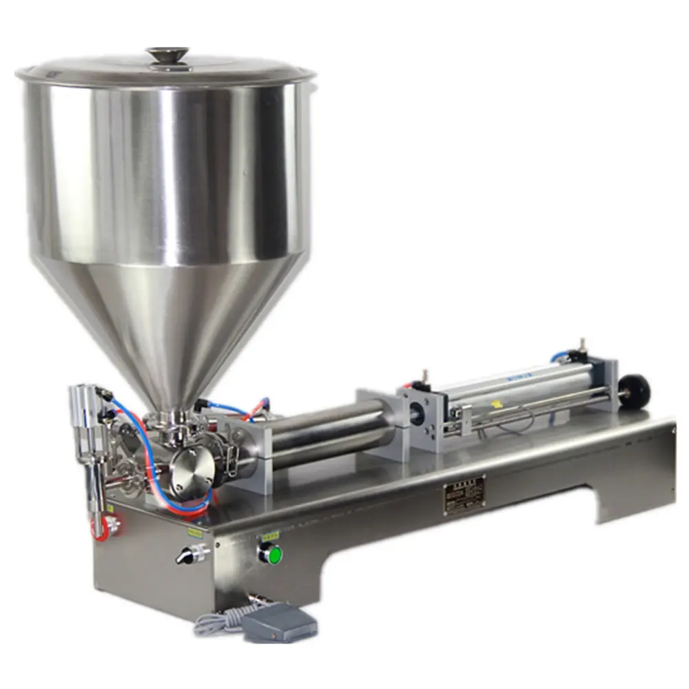 50-500ml Pneumatic Semi-automatic piston Paste gel honey and liquid filling machine without hopper