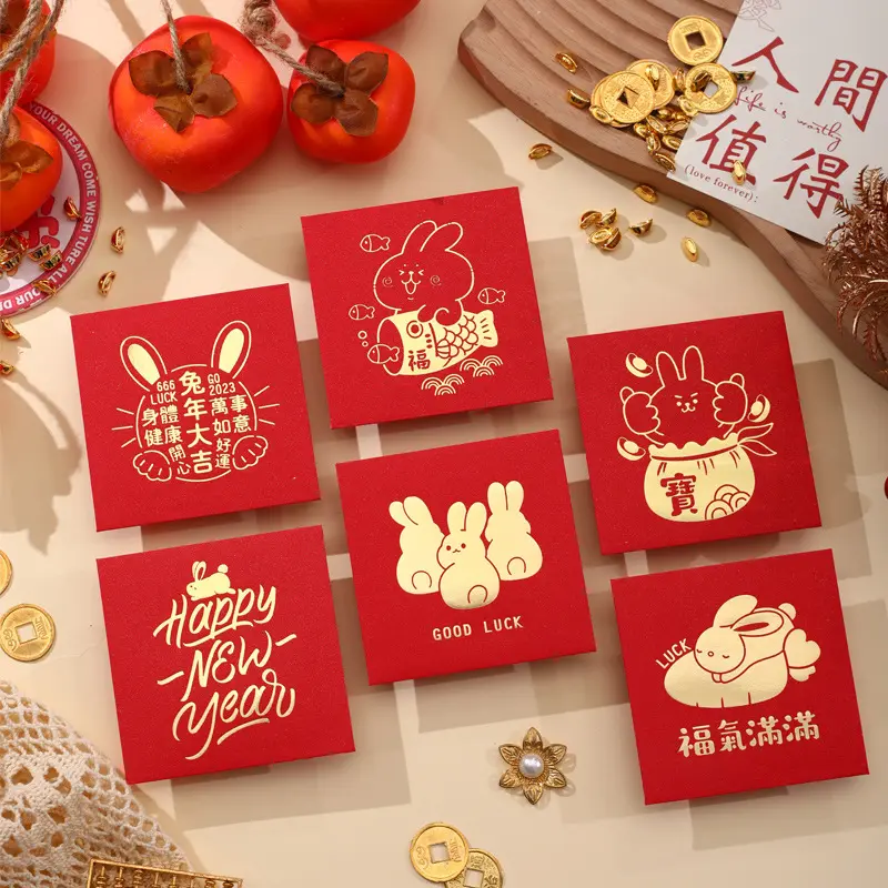 Kerst Custom Print Zacht Rood Pakket Maatwerk Rode Geluksgeld Envelop