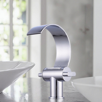 Mitigeur de lavabo chaud et froid à un trou moderne Robinet mélangeur créatif pour lavabo de salle de bains Robinet mitigeur en céramique