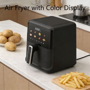 Nouvelle Conception 2026 Friteuse à Air Carrée Moderne Allemande Sans Huile 4,5L 1400W avec Fenêtre Visible, Fond Ondulé Antiadhésif et Protection Contre la Surchauffe - Product Image 5