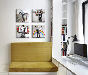 Décorations murales pour salon et bureau, impressions sur toile, art de rue Banksy, graffiti, panneau d'art pop, affiches tendues - Product Image 3