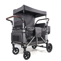 Tout-Terrain Double Poussette Wagon Multi-Fonction Push 2 Passager Double Pliage Poussette