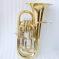 Euphonium en laiton 3+1 valves, laqué or, tonalité Sib