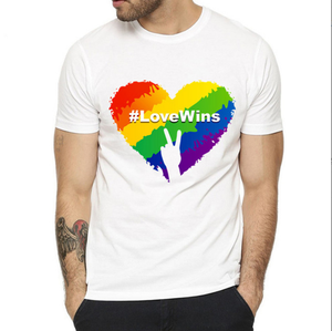 Cheap Rainbow Pride Heart LGBTQIA Hombres Mujeres Love T Shirt - Product Image 3