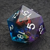 Dés en oeil de dragon bicolores géants personnalisés Dés de jeu de société de table roulants Accessoires Dés en résine DND 55MM