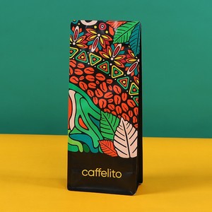Custom Logo Flat Bottom Plastic Packaging <b>Bags</b> PE Protein Powder Coffee Beans with Zipper low MOQ - Product Image 6