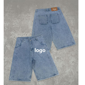 Stile Vintage effetto lavato larghi produttori di <span class=keywords><strong>Jeans</strong></span> da <span class=keywords><strong>uomo</strong></span> pantaloncini di <span class=keywords><strong>Jeans</strong></span> larghi personalizzati <span class=keywords><strong>uomo</strong></span> - Product Image 3