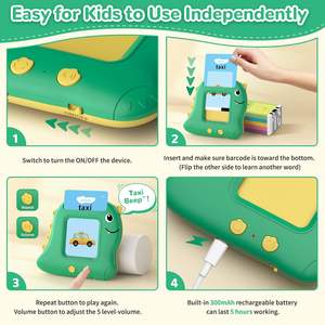 Cartes flash parlantes éducatives GY, 510 mots de vocabulaire, jouets d'apprentissage Montessori, 1-6 ans, autisme, thérapie sensorielle, <span class=keywords><strong>orthophonie</strong></span>, plastique - Product Image 2