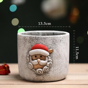 Le <span class=keywords><strong>pot</strong></span> de fleur décoratif de bureau créatif de <span class=keywords><strong>pot</strong></span> de fleur de <span class=keywords><strong>ciment</strong></span> de best-seller couvre la conception unique pour l'usage à la maison pour la plantation de Noël - Product Image 2
