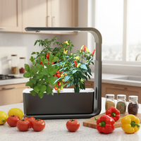 Serre de jardinage intérieure intelligente à LED pour herbes aromatiques, avec système de culture hydroponique automatique, pot de plantation