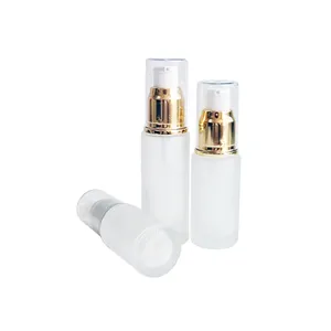 30ml flache Schulter klar Milchglas Pump flaschen spezielle Mode Kosmetik verpackung leere Flasche Herstellung Großhandel