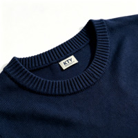 Pull à col rond pour homme, personnalisé avec logo brodé, manches courtes, position du logo sur le devant, vente en gros OEM/ODM