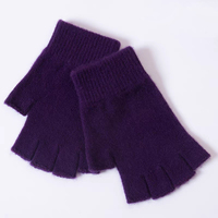 Gants mi-doigts en laine mérinos pour homme, chauds pour l'hiver, mitaines tendance pour enfants, gants sans doigts en tricot pour femme, gants en cachemire côtelés