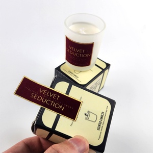 Custom Printed Logo PVC Adhesive <b>Sticker</b> Waterproof Private Label Scented Candle for Cosmetic Packaging - Product Image 3