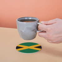 Sous-verres en cuir PU des Caraïbes personnalisés en gros, sous-verres ronds en similicuir antidérapants pour la maison, le bar et le bureau
