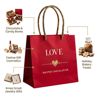VT10 Sac en papier Qixi personnalisable pour la Saint-Valentin Big Red love LOVE Cute