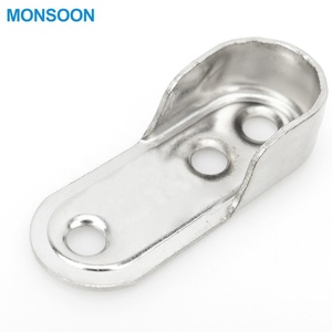 Support de tringle de placard en acier ovale pour vêtements suspendus, quincaillerie de meubles, support de tube de garde-robe, 50MMX20MM, nickel/bronze - Product Image 1