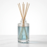 Bouteille diffuseur à roseaux en verre transparent haut de gamme, vide, pour huiles parfumées d'intérieur, idéale pour la décoration du salon (vente en gros)