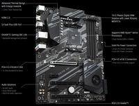 Carte mère de luxe Gigabyte X570 UD GAMING AM4 ATX AMD pour processeur R7 5000, quatre DDR4 RAM 128 Go PCIE4.0 ARGB pour PC de bureau GAMING