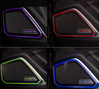 Couverture de haut-parleur métallique lumineuse 12V pour Audi A6 LA7L Q5 Q7 Q8 avec éclairage d'ambiance multicolore synchronisé pour l'intérieur de la voiture