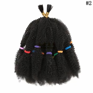 <span class=keywords><strong>Extension</strong></span> per <span class=keywords><strong>Capelli</strong></span> Corti Marley Afro Kinky Twist Crochet per Donne, Fibra Sintetica Nera Facile da Acconciare - Product Image 2