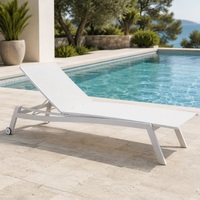 Meubles de jardin en aluminium, fauteuil solaire de balcon, chaise longue avec roulettes, offre spéciale