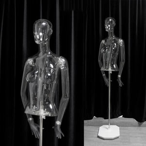 Mannequin de Torse Féminin Personnalisé Transparent avec Base Métallique, <span class=keywords><strong>Buste</strong></span> en Plastique Clair pour Présentation - Product Image 3