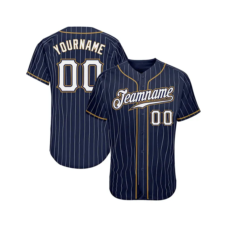 Vente en gros Maillot de baseball rayé personnalisé Impression par sublimation Concevez votre propre maillot de softball