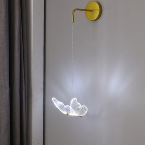 Lámpara de pared con forma de mariposa, fuente de luz LED acrílica, control de interruptor para iluminación de fondo en el dormitorio - Product Image 3