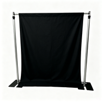 Supports de toile de fond en aluminium 12ft*12ft et 10ft*10ft avec rideau LED pour décorations de mariages et salons professionnels