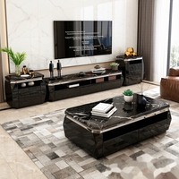 Ensemble de Meubles de Salon Fabricant Miroir Noir Blanc Table Basse Marbre Meuble TV Mobilier Maison Carton Moderne Chine