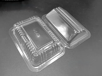 Boîtes à gâteaux personnalisées de haute qualité, charnières transparentes en plastique PET, contenants jetables à clapet pour emporter les aliments avec couvercle pour mousse