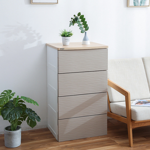 <span class=keywords><strong>Meuble</strong></span> de rangement blanc personnalisé à <span class=keywords><strong>5</strong></span> niveaux en <span class=keywords><strong>plastique</strong></span> injecté avec dessus en bois, tiroir moderne pour vêtements, idéal pour le salon - Product Image 2