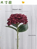 Hydrangea bunga buatan, bunga sutra palsu, Hydrangea buatan penuh untuk buket hiasan tengah meja dalam ruangan