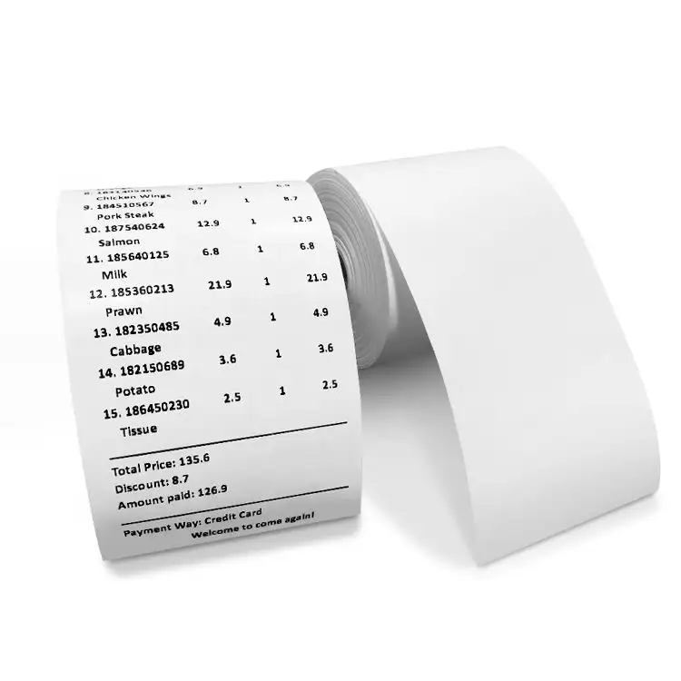 Hochwertige wasserdichte und feuchtigkeitsfeste 80 mm Thermopapierrolle Preis 80 x 60 mm Pos-Papierrolle Kassenregisterrolle