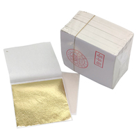 Feuille d'or artificielle de Taïwan à bas prix, 9x9 cm, pour meubles, décoration intérieure, artisanat, sculpture, dorure de cadres