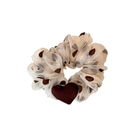 YAOYU Accessoires pour cheveux pour fille, style coréen, en fil à motif de points ondulés, avec anneau en forme de cœur à plis légers et bande en forme de cœur