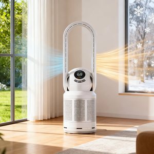 Ventilador sin aspas con <span class=keywords><strong>iones</strong></span> negativos <span class=keywords><strong>de</strong></span> oxígeno Hepa 13, ventilador eléctrico frío y caliente, <span class=keywords><strong>purificador</strong></span> <span class=keywords><strong>de</strong></span> <span class=keywords><strong>aire</strong></span> PM2.5, Monitor <span class=keywords><strong>de</strong></span> calidad del <span class=keywords><strong>aire</strong></span> - Product Image 1