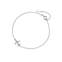 Mode Beau Cadeau De Noël Mignon Avion Pendentif Bracelet En Argent Sterling 925 Avion Bracelet