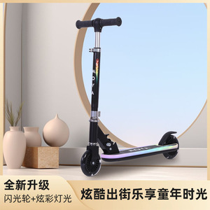 Patinete para niños de 2 ruedas, plegable, altura ajustable, ruedas de PU, para mayores de 6 años, color negro - Product Image 5