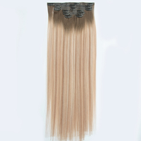 Extensiones de Cabello Humano Virgen Ruso Remy 100% Natural, con Clip, sin Costuras, al por Mayor, para Mujeres