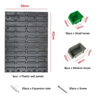 GD - Bacs de rangement empilables et détachables en plastique PP, support mural pour bricolage et garage domestique