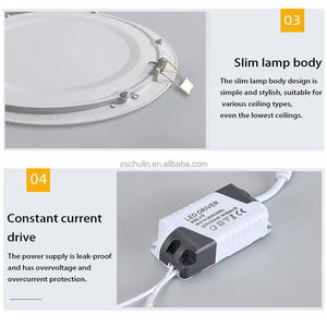 交流85-265伏室内超薄铝圆形方形发光二极管面板灯3W 6W 9W 10W 12W 15W 18W 20W 24w嵌入式天花板面板灯 - Product Image 6