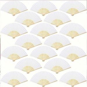 แฟนโปรแกรมงานแต่งงานสไตล์วินเทจ-ไม้ไผ่ธรรมชาติพร้อมพู่ริบบิ้นที่กำหนดเอง - Product Image 1