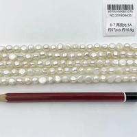 Chaîne de perles d'eau douce baroques naturelles à deux faces, trou moyen, 6-7 mm, qualité 5A, pour la fabrication de bijoux, bracelets, perles en vrac