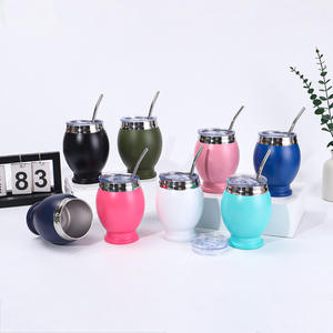 Tasse à œuf en acier inoxydable sans tige de 12oz avec revêtement en poudre Tumbler personnalisé avec <span class=keywords><strong>cuillère</strong></span> à thé Paille - Product Image 3