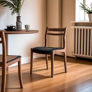 Chaise de salle à manger en bois de noyer d'Amérique du Nord, en bois massif avec dossier, pour la salle à manger, le bureau ou le salon. - Product Image 4
